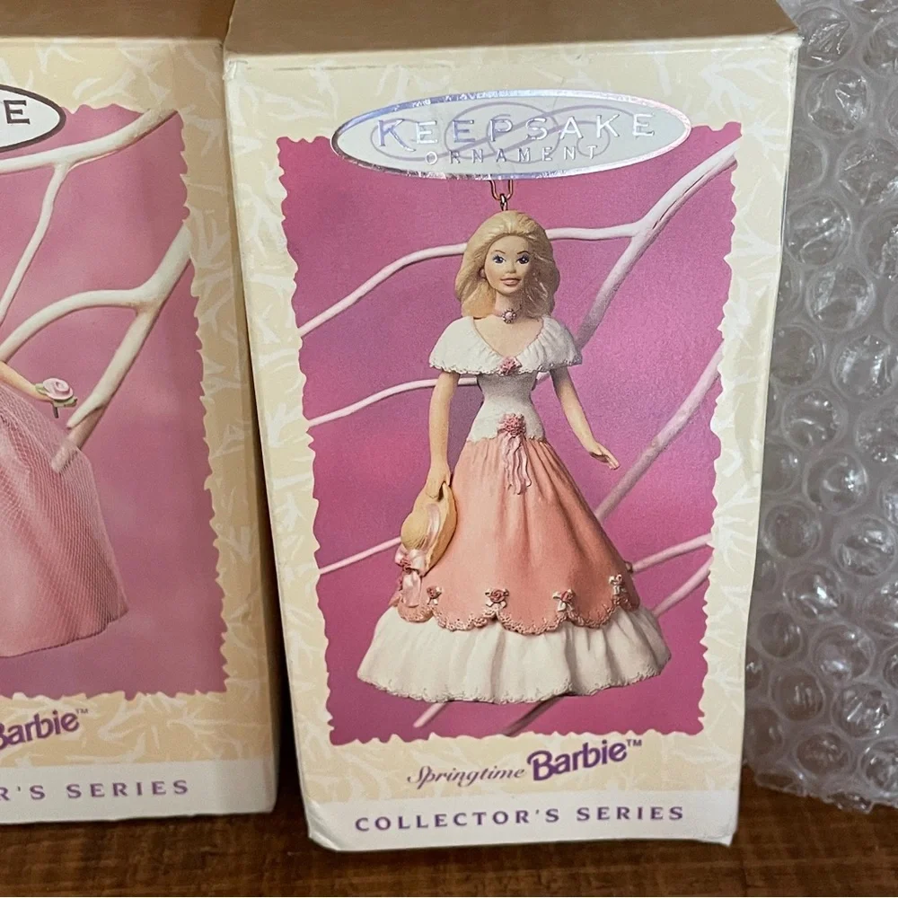 Lot of 3 Spring time Barbie Hallmark Keepsake Ornaments Collectors Series  95-97